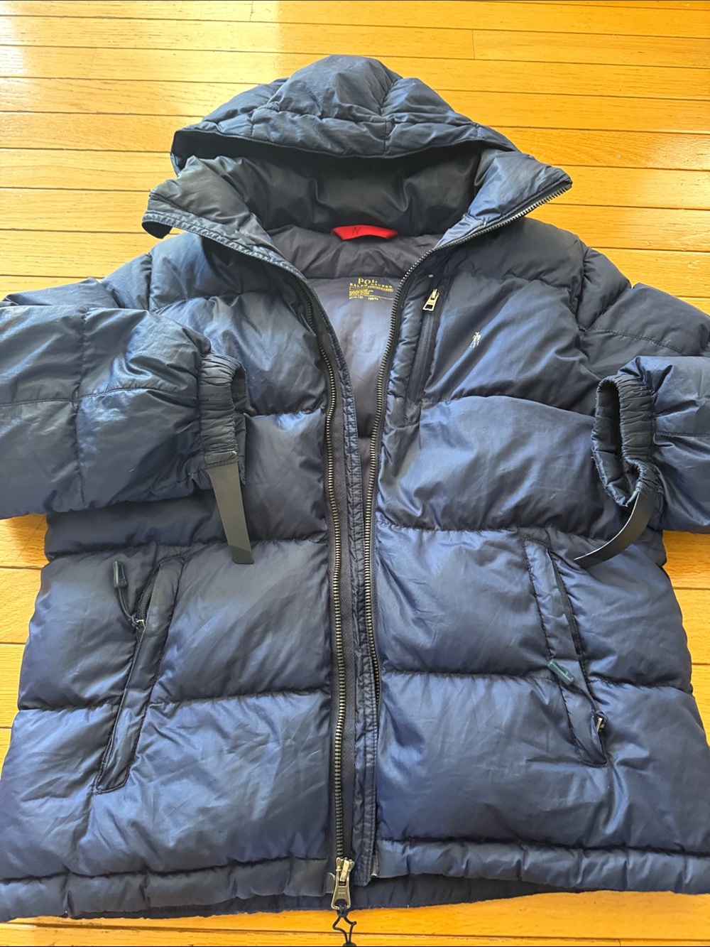 Ralph Lauren Navy Puffer Jacket with Red Pony Embroidery boys 10-12 years